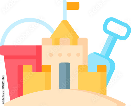 sand castle illustration on a white background     