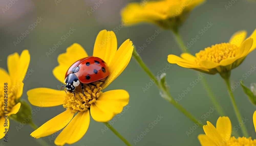Ladybug on Yellow Flower Ladybug on Yellow Flower