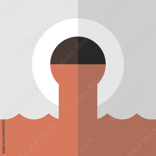 sewer illustration on a white background     