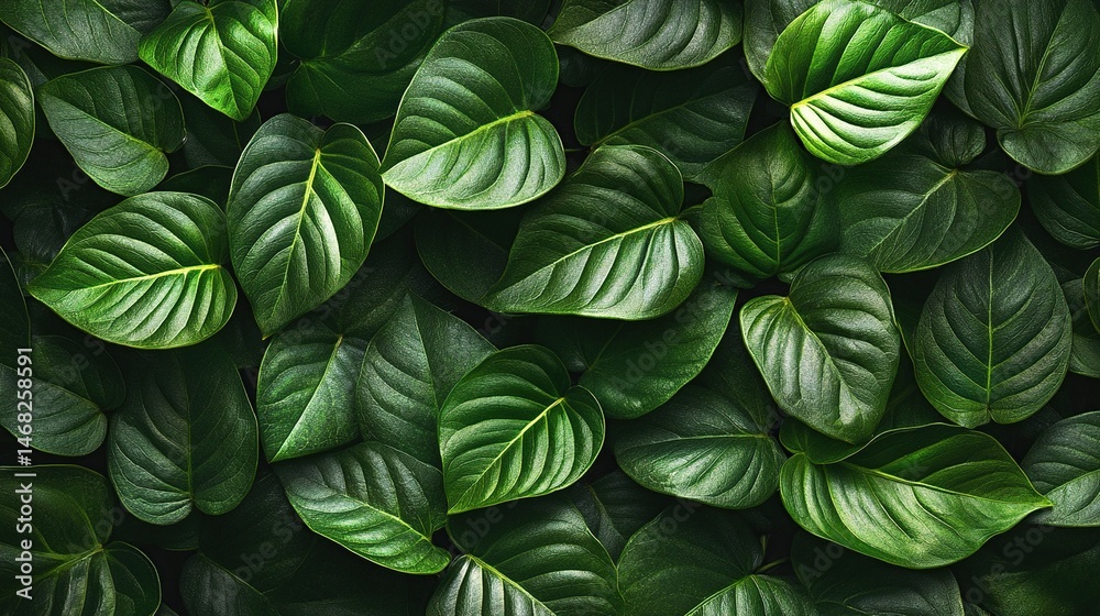 Lush green leaves densely packed Lush green leaves densely packed