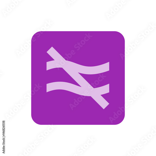 Light purple rounded square containing a pale purple not equal symbol with two curved lines inside it