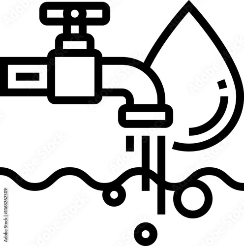 water tap illustration on a white background     
