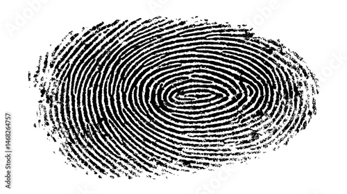 Minimalist fingerprint simple black silhouette vector isolated on white background  -  