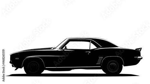 Muscle car silhouette simple silhouette vector isolated on white background  -  