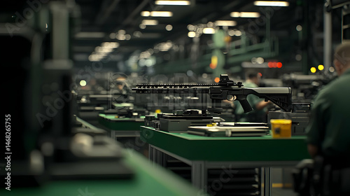 Modern Weapon Assembly Line In Factory