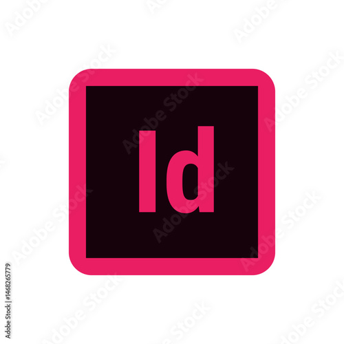 Adobe indesign logo featuring a pink square with rounded corners and the letters id in pink color 100 chars