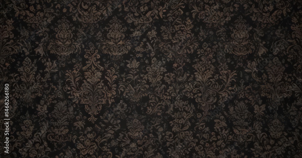 Fototapeta premium Intricate dark floral damask, seamless gothic wallpaper texture, damask, pattern