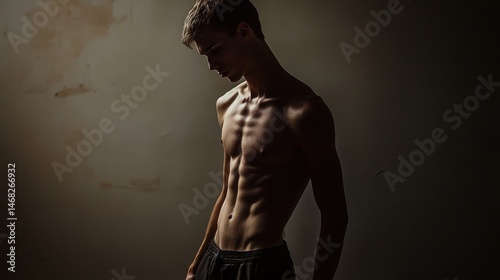 Stylish Slim Male Model Showcasing Fashion with a Lean Physique and Confident Stance