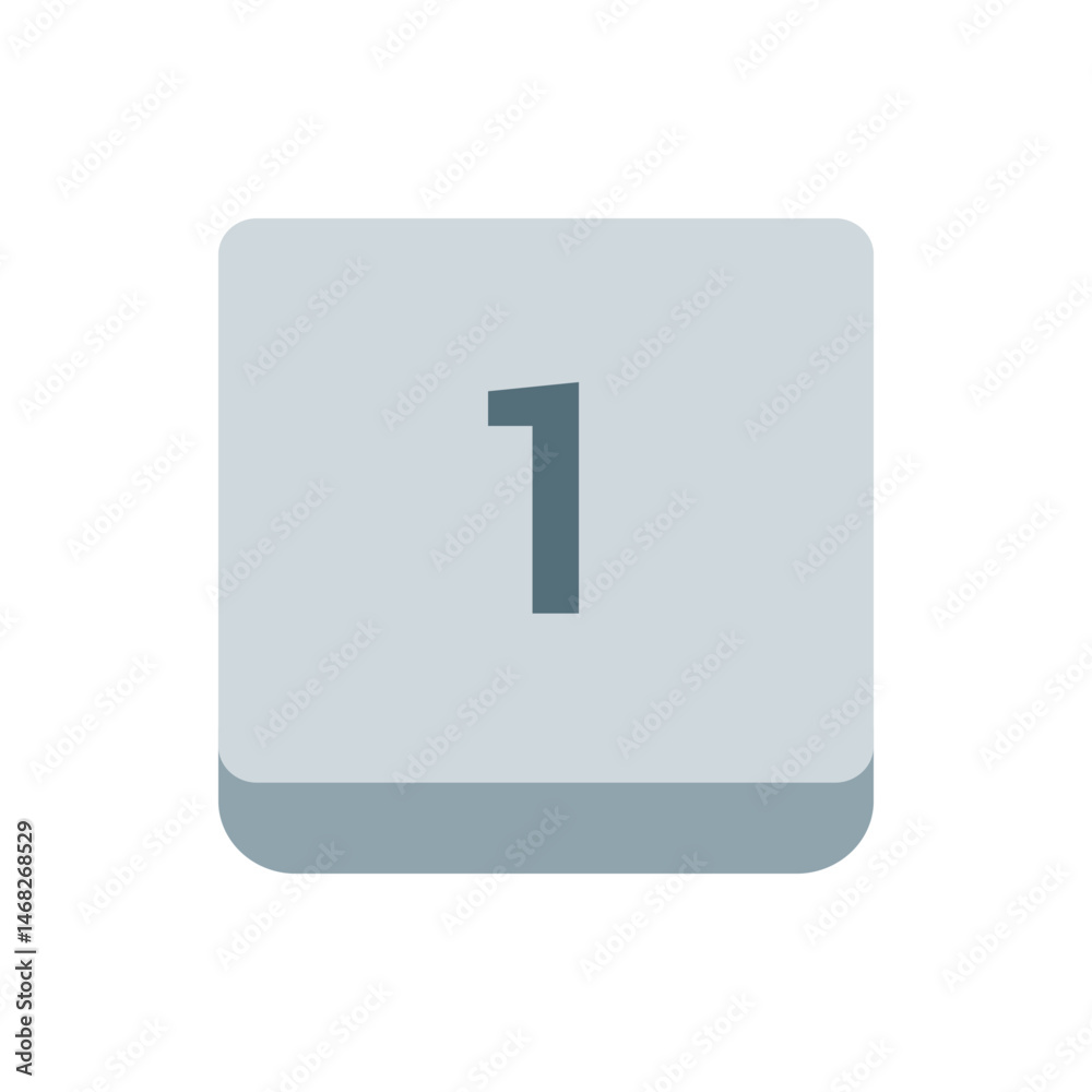 Illustration of a light gray rounded square with a dark gray number one in the center on a white background Illustration of a light gray rounded square with a dark gray number one in the center on a white background