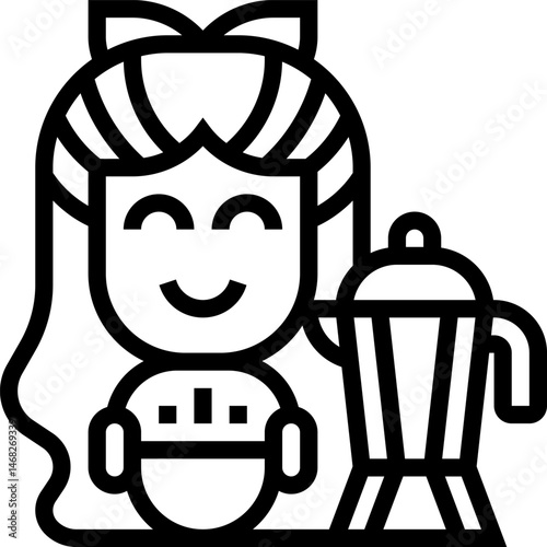moka pot illustration on a white background     