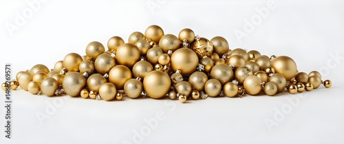 Pile of Gold Christmas Ornaments