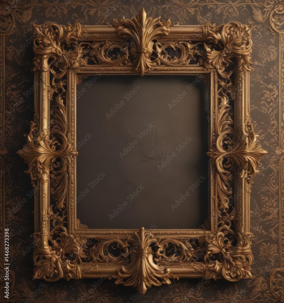 Intricate frame designs, rich damask texture, vintage aesthetic, elegant, silver, detail
