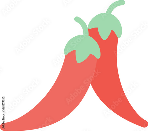 red chili pepper illustration on a white background     