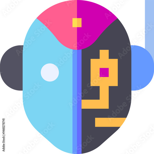 robot illustration on a white background     