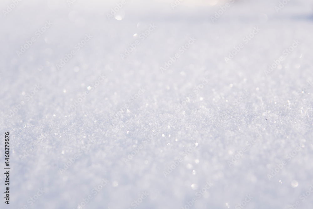 Obraz premium Sparkling fresh snow surface with soft light reflections and bright winter atmosphere