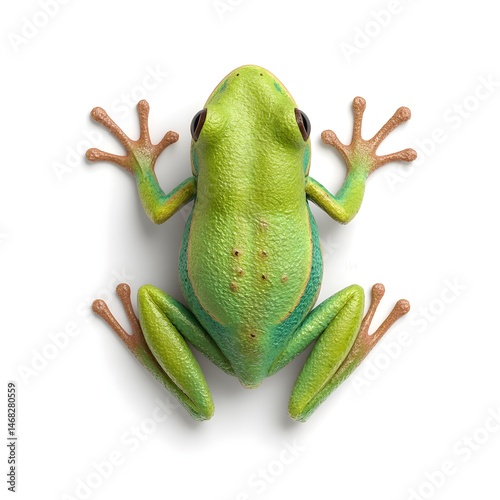 Enhance Playtime With Matte Jade 3D Frog Toy Rubber Texture Top View Highlighting Design Details