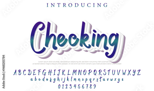Checking Font Stylish brush painted an uppercase vector letters, alphabet, typeface