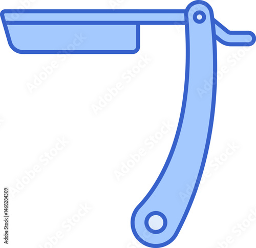 straight razor (2) illustration on a white background     
