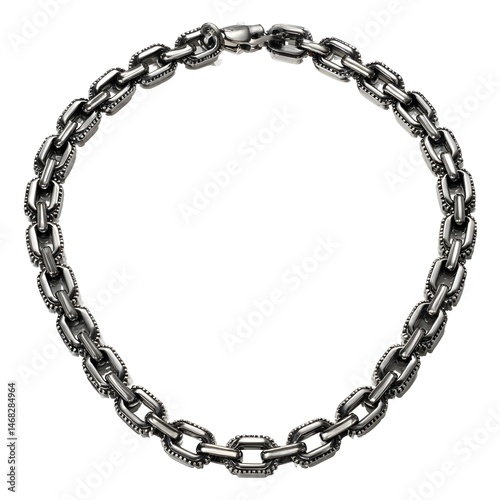 Embrace Industrial Chic with Polished Pewter Industrial Chain Necklace Geometric Links for Edgy Fashion Statements
