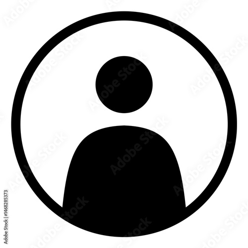 Minimalist vector illustration featuring standard user profile icons in a circle.