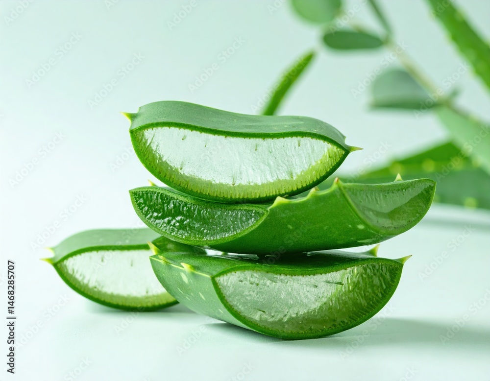 custom made wallpaper toronto digitalFresh aloe vera slices on soft green background