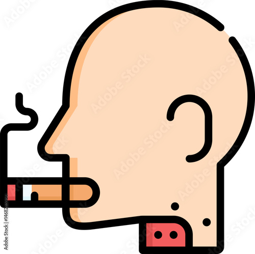 throat cancer illustration on a white background     