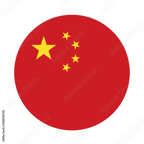 Chinese flag in circle shape