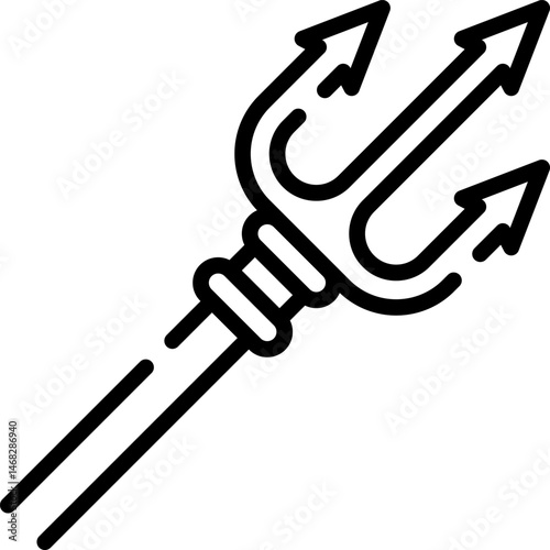 trident illustration on a white background     