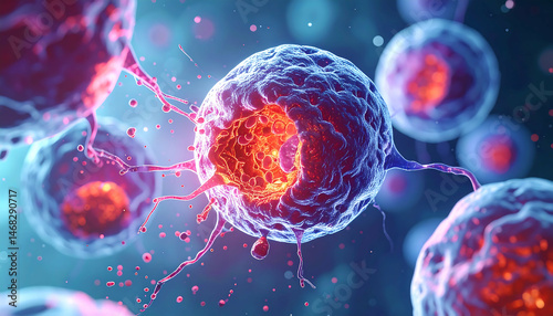Microscopic Cell Explosion: Stunning Visual of Cellular Breakdown