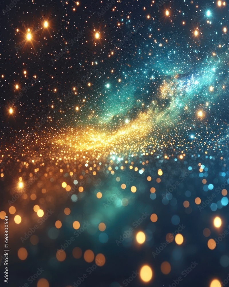 Fototapeta premium Abstract cosmic nebula, shimmering light