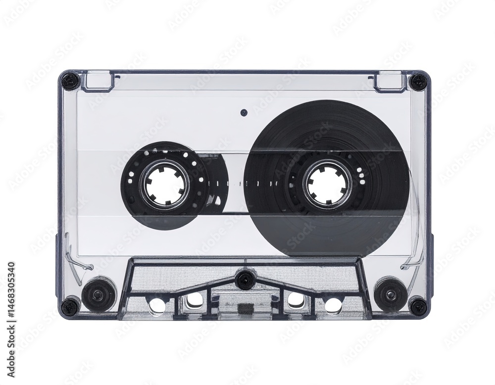 Fototapeta premium solo un cassettte recortable, fondo blanco