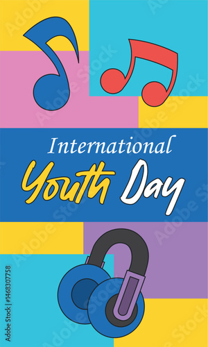 Music theme for youth day. Vector