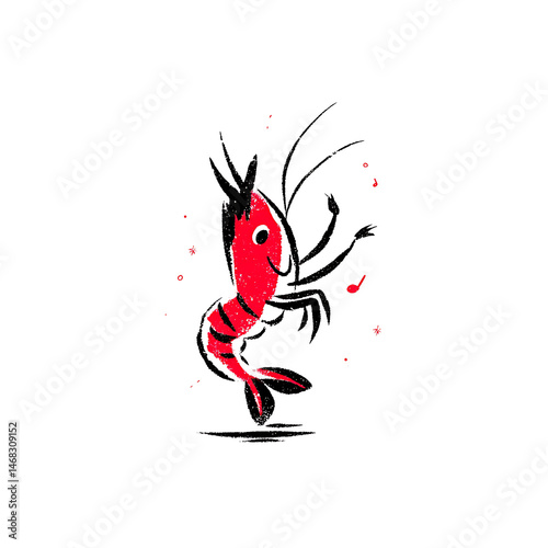 A cheerful crustacean dances with glee, embodying the joy of the sea through its animated movements. photo