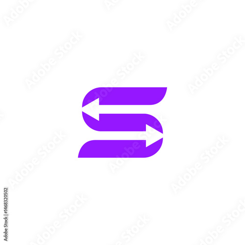 Free Download S letter logo with arrow combination in flat design - GFXLoad
