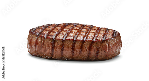 Obraz na płótnie Grilled Steak Isolated on White Background w salonie
