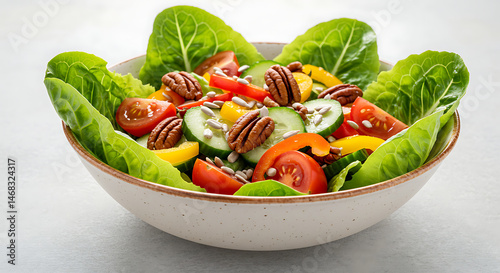 Obraz na płótnie Healthy Garden Salad Isolated on White Background w salonie