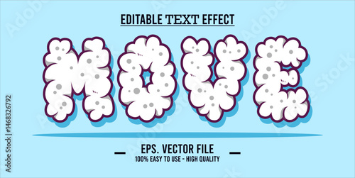 Move - Editable Wavy Colorful Striped Vector Text Effect