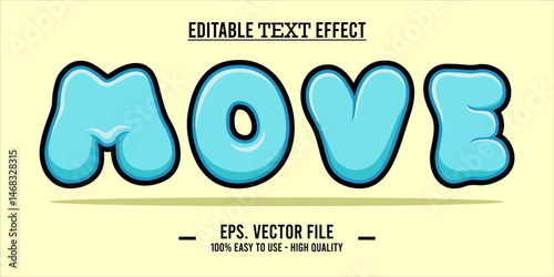 Move - Editable Wavy Colorful Striped Vector Text Effect
