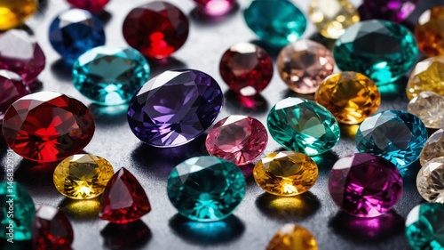 A dazzling assortment of colorful gemstones and jewels.