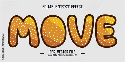 Move - Editable Wavy Colorful Striped Vector Text Effect