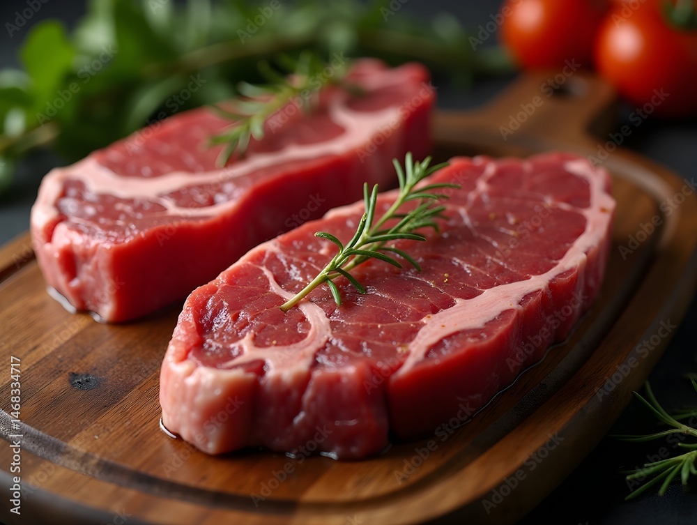 Fresh cut ribeye steak ready for grilling at home kitchen Fresh cut ribeye steak ready for grilling at home kitchen