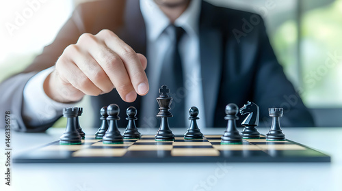 Businessman Playing Chess, Strategic Thinking
