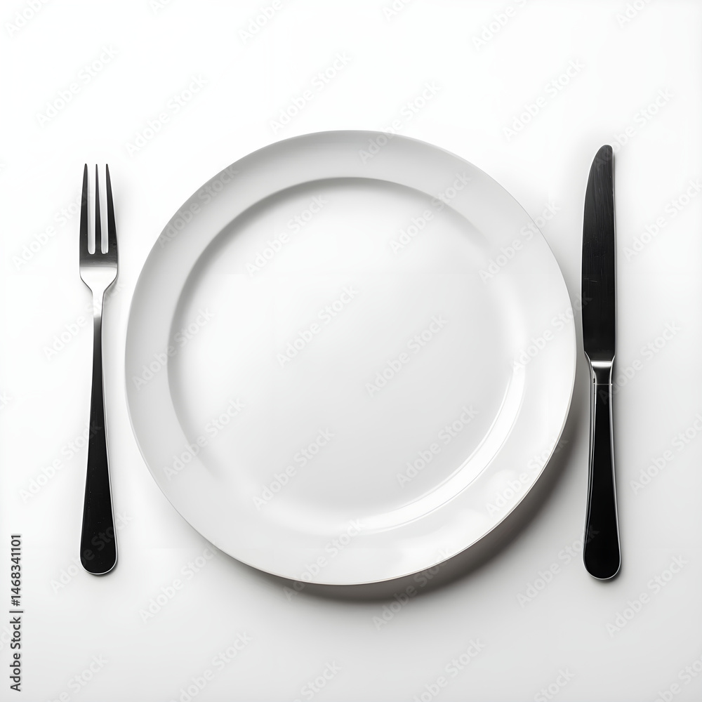 Empty Plate with Cutlery Empty Plate with Cutlery