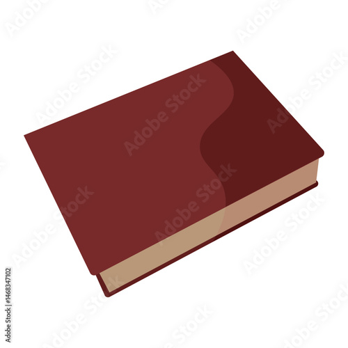 Closed brown law book. Vector