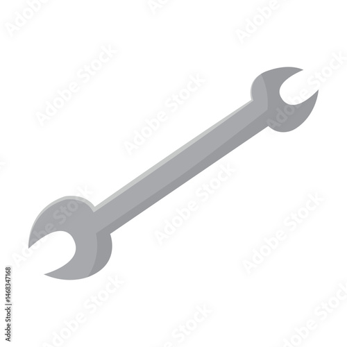 Flat metal wrench icon. Vector