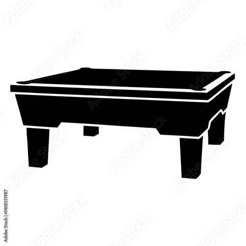 Silhouette Illustration of a Billiard Pool Table for Game Room Decor
