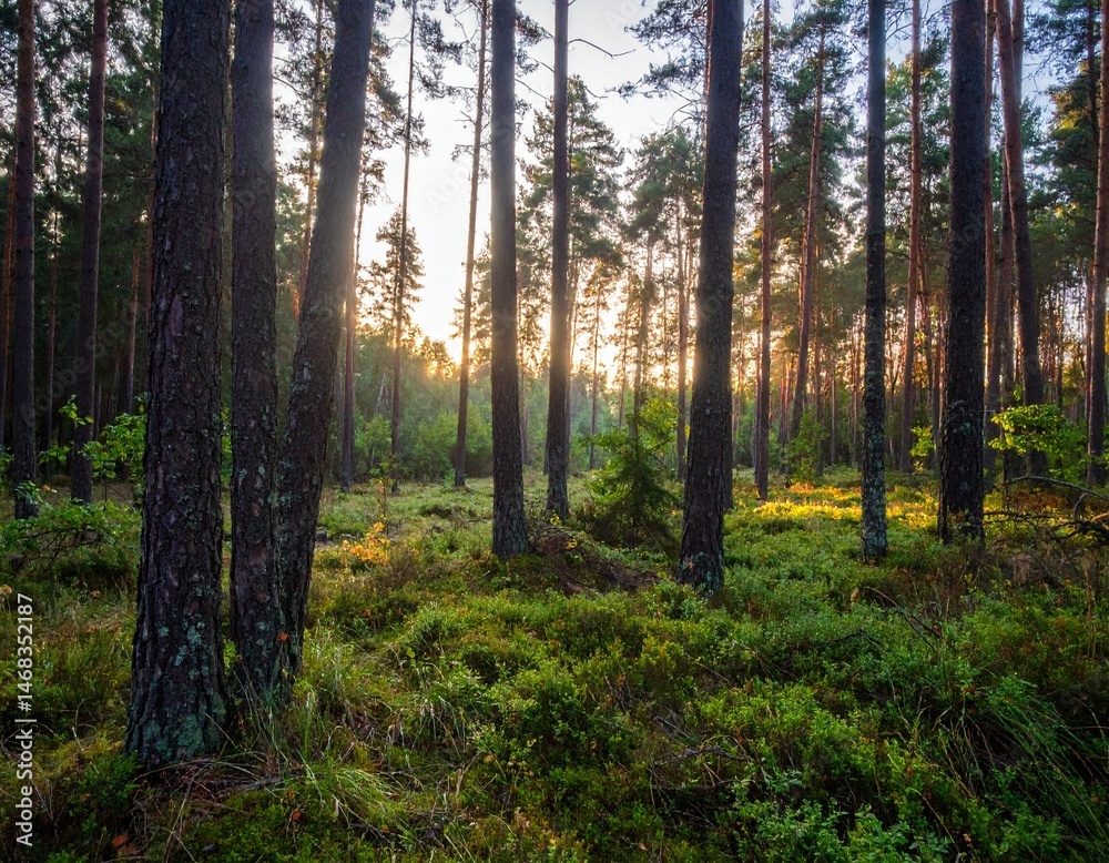 Fototapeta premium Enchanted Forest at Dawn.