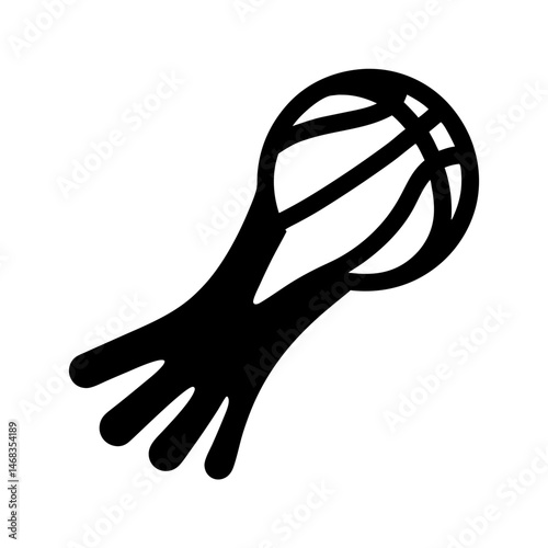 Abstract depiction of a basketball with elongated trailing elements illustration vector