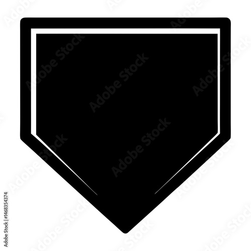 Simple outline of home plate on a baseball field, graphic design