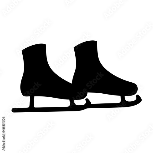 Black silhouette of a pair of ice skates perfect for winter